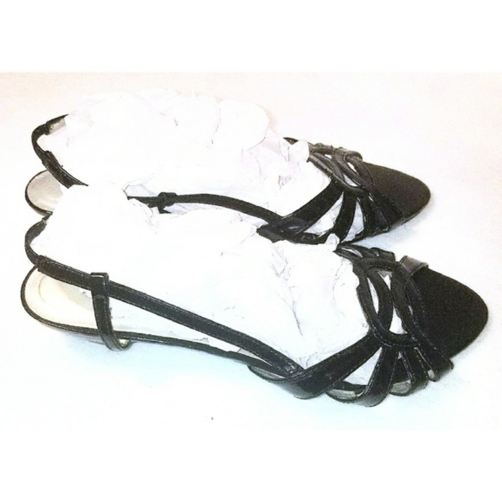 Avenue 10 Wide Patent Leather Strappy Mini Heels